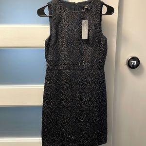 Ann Taylor Petite Tweed Sheath Dress Blue Multi